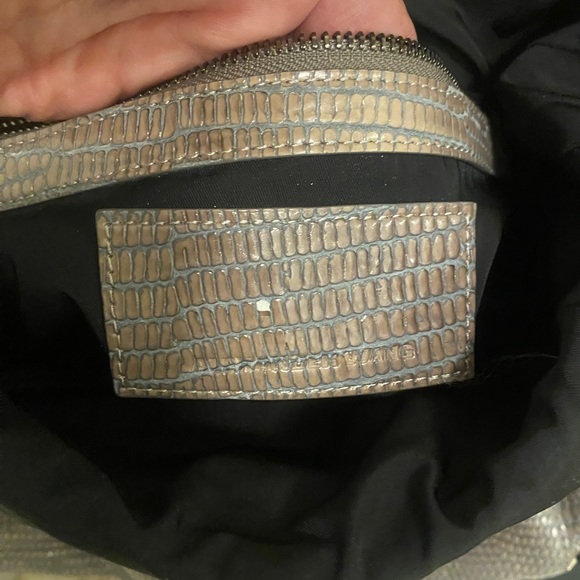 Alexander Wang Skeletal Prisma Lunch Bag Foldover Leather Beige Snake Print $925 - Picture 7 of 13